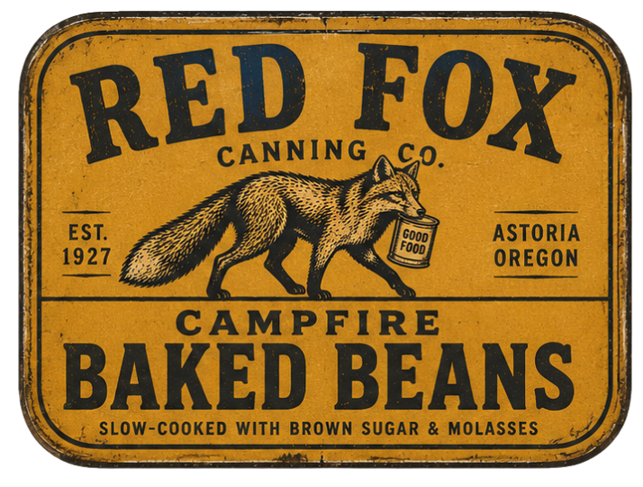 Campfire Baked Beans label